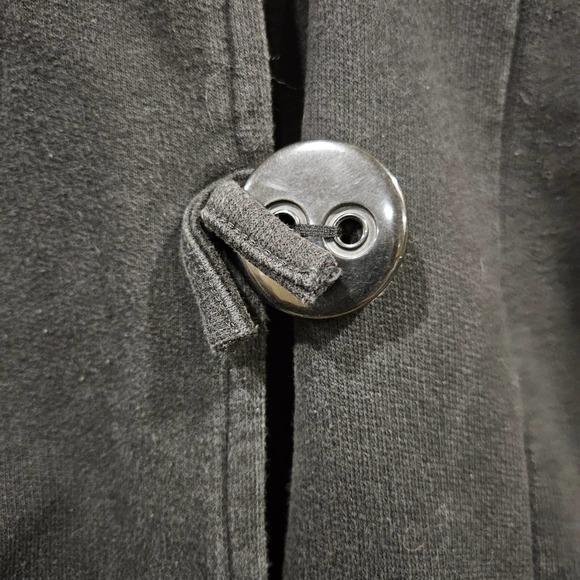 Element Black Pleated Hooded Button Up Knit Cardigan Jacket Size XLarge - Picture 4 of 9